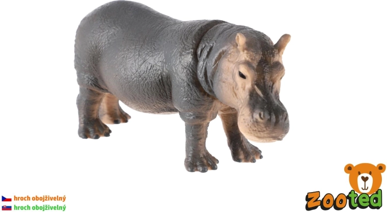 Zooted hipopotam amfibiu figurină din plastic 12 cm - 1 bucată