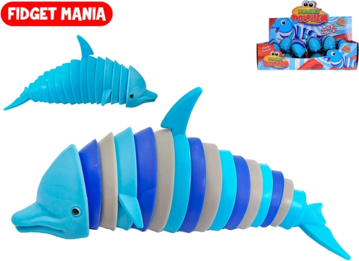 Jucărie antistres fidget delfin și rechin click clack 17 cm