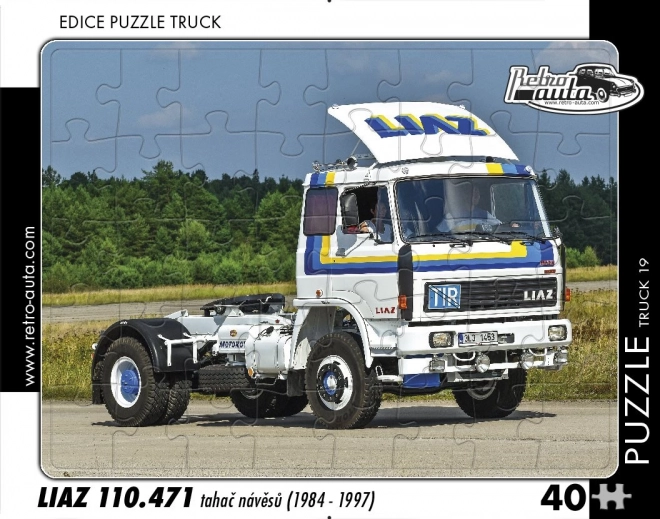 Puzzle Retro auto Truck Liaz 110.471 tractor pentru semiremorci 40 piese