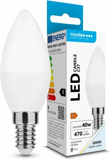 Bec LED tip lumânare E14 4,9 W 470 lm alb rece