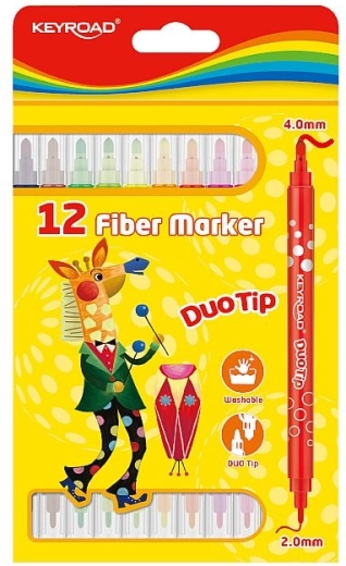 Markere Keyroad Duo, set 12 culori