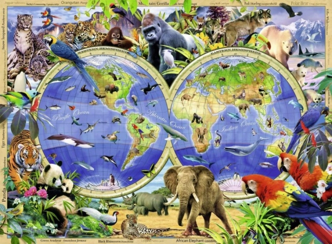 RAVENSBURGER Puzzle Lumea animalelor sălbatice XXL 300 piese