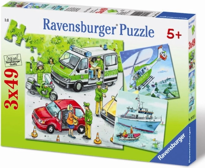 Puzzle Poliția în acțiune 3×49 piese RAVENSBURGER