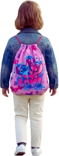 Sacoșă sport pentru fete, Lilo și Stitch, roz