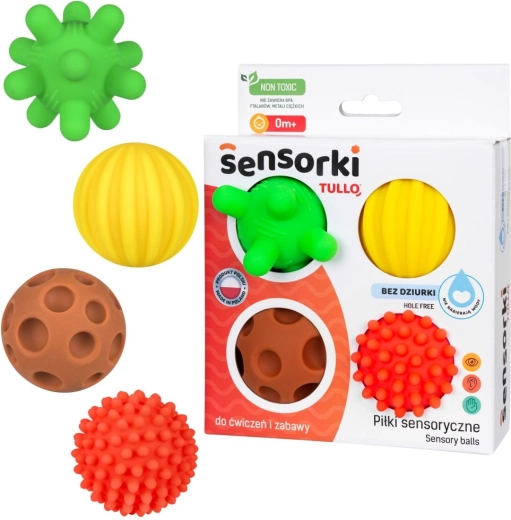 Bile senzoriale TULLO – set de 4 fără orificii