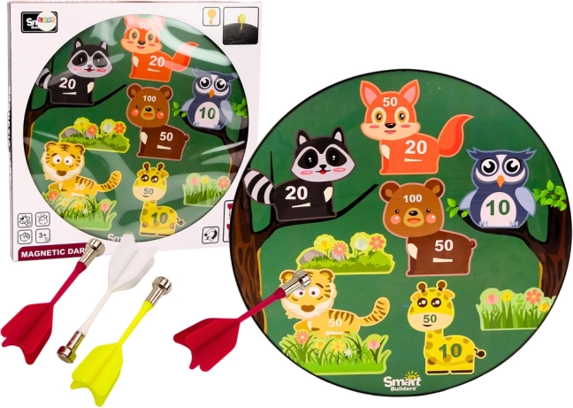 joc de darts magnetic pentru copii cu animale verde