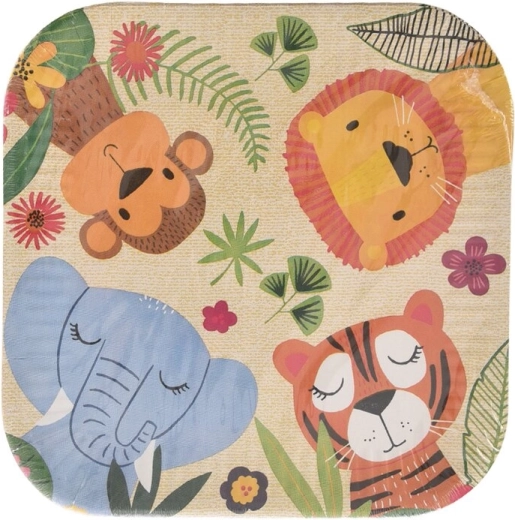 Farfurii de petrecere din hârtie Jungle 23 × 23 cm, 10 buc.