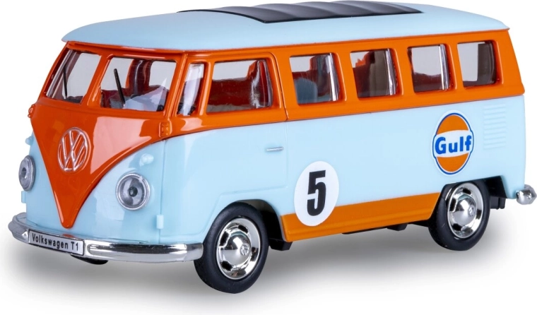 Model metalic Volkswagen T1 albastru deschis, scara 1:38