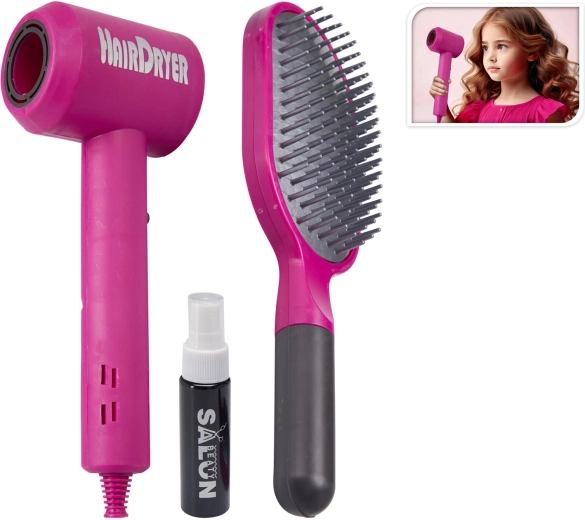 Set pentru micile coafeze cu uscător, pieptene și pulverizator