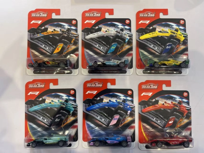 Model metalic de mașină de Formula 1 la scara 1:60 cu mecanism cu arc - 1 bucată