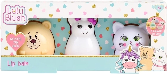 Create It! LuluBlush balsamuri de buze în formă de animăluțe, set 3 buc
