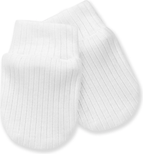 Pinokio mănușițe pentru copii Lovely Day, tricotate în relief, alb