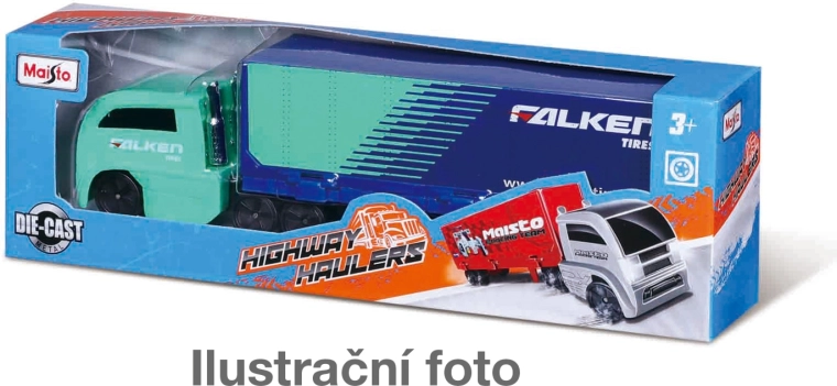 Maisto Highway Haulers cap tractor metalic cu remorcă