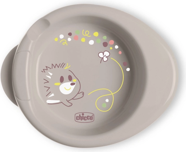 Chicco farfurie termică antiderapantă Warmy menține mâncarea caldă gri 6m+