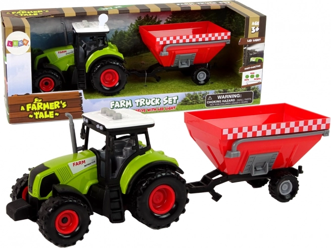 Tractor cu sunet și remorcă detașabilă FERMA pentru copii