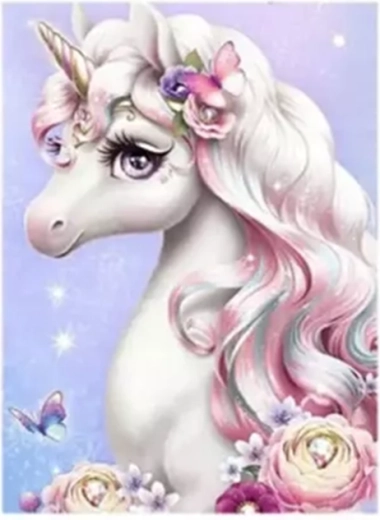 Norimpex Pictură după numere Unicorn drăguț 40 × 50 cm