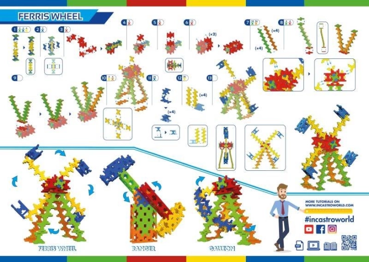3 modele într-un singur set: roată panoramică, galeonă, ranger