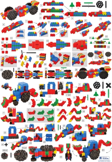 Construcție 2D și 3D datorită conectării de sus și din lateral