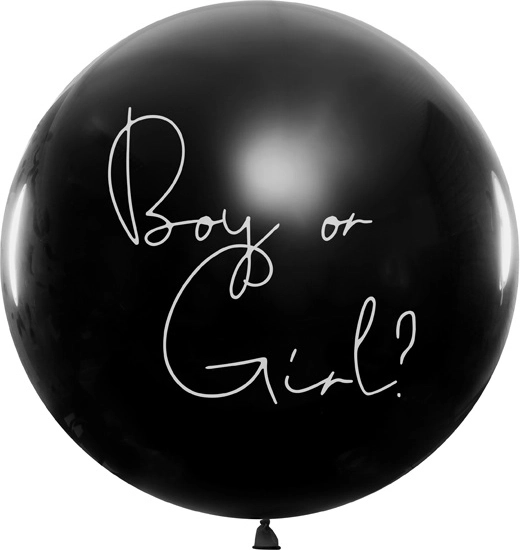 Balon pentru gender reveal cu confetti albastre 100 cm