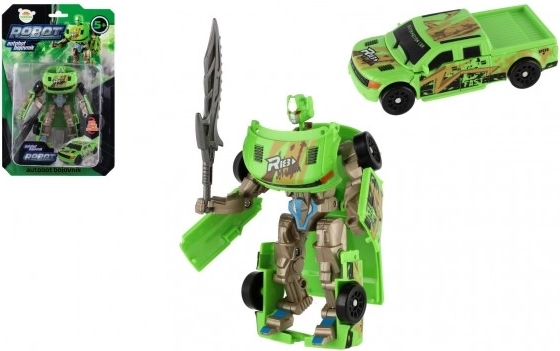 Transformator robot verde plastic 14cm