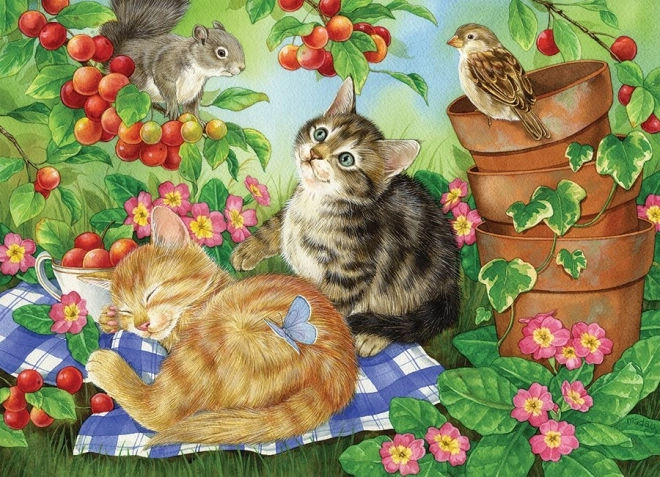 Puzzle de familie Sub cireșul 350 piese de la COBBLE HILL
