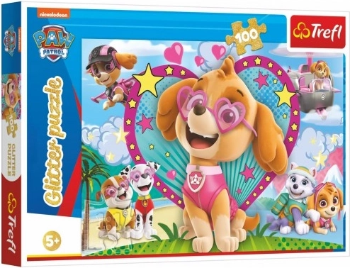 Puzzle Eroi în Pijamale Skye Glitter Trefl 100 piese