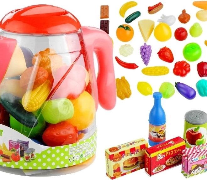 Set de alimente pentru copii în borcan, fructe și legume, 50 de piese