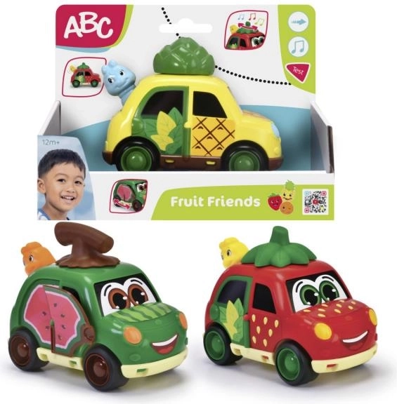 abc mașinuță fructată 12 cm, 3 variante