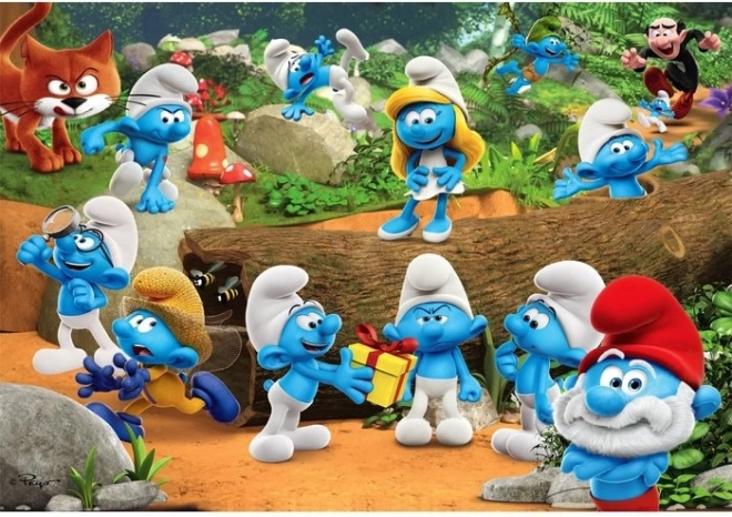 Puzzle CLEMENTONI Ştrumpfii: Partida Veselă 104 piese