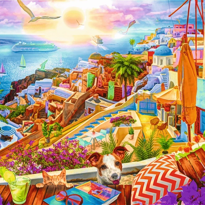 Puzzle premium plus vizită în Santorini 1000 piese