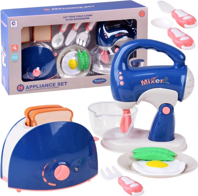 Set de bucătărie pentru copii cu mixer și prăjitor de pâine