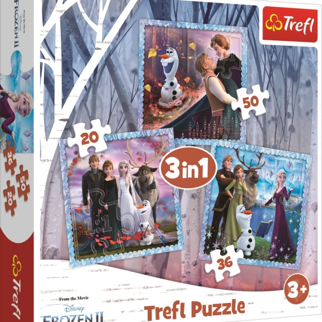 Puzzle 3v1 Regatul de Gheață Poveste Magică Trefl