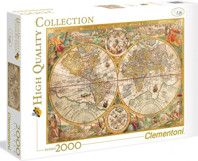 Puzzle 2000 de piese Hartă veche a lumii