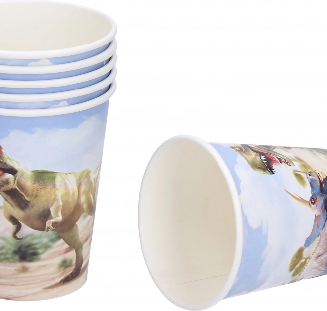 Pahare de hârtie pentru petrecere Dino 250 ml (6 buc)