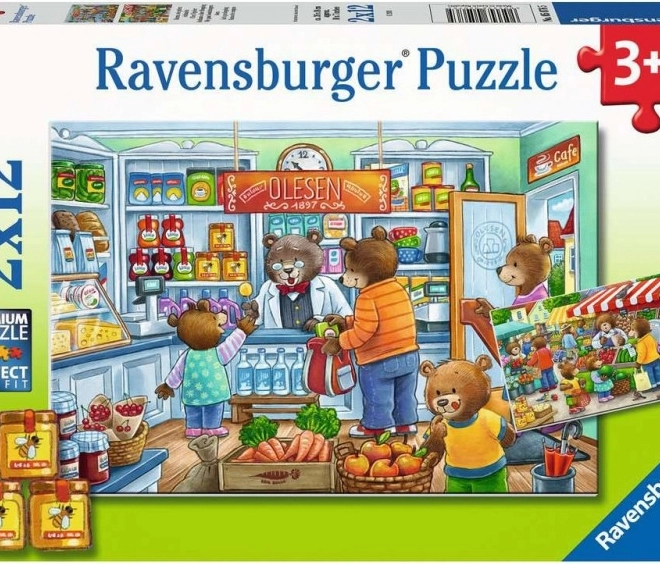 Puzzle ursuleți la cumpărături 2x12 piese