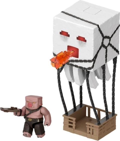 Minecraft ghast atacator cu proiectile – figurină interactivă cu efecte