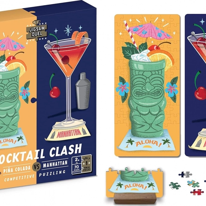 Puzzle Duel duel de cocktailuri: Piña Colada vs Manhattan 2×70 piese