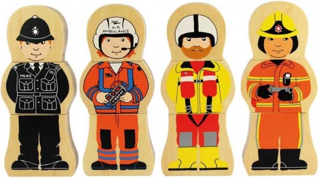 Puzzle din lemn profesii de la Bigjigs Toys