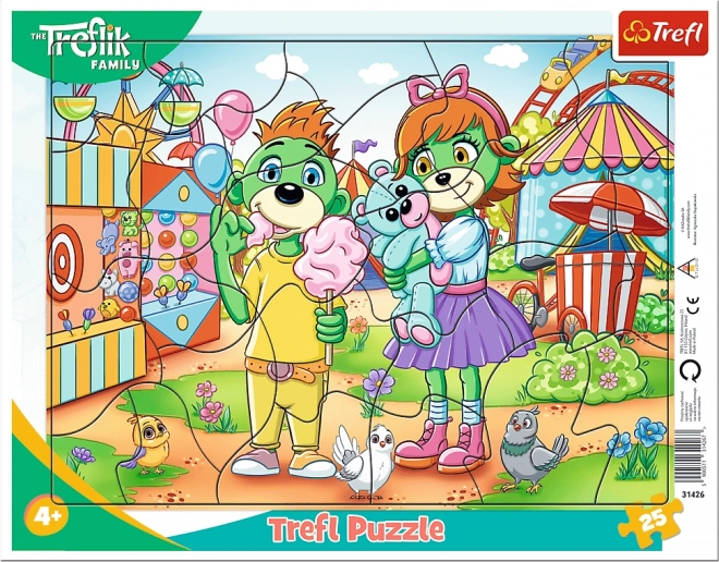 Puzzle TREFLÍCI în parcul de distracții – 25 piese