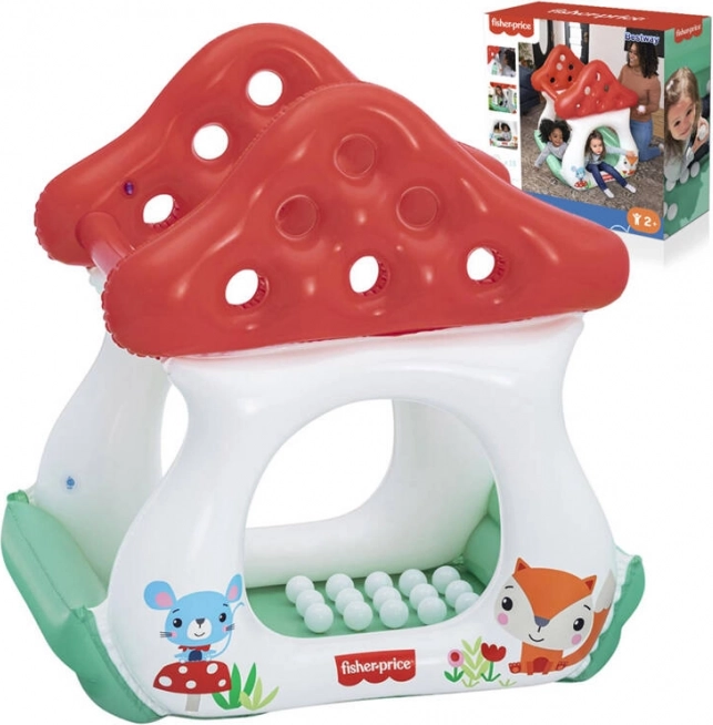 Căsuță gonflabilă cu bile Ciupercă Fisher Price