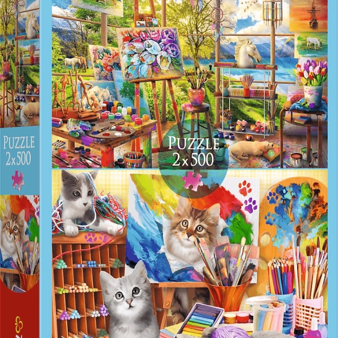Puzzle Artă picturii 2x500 piese