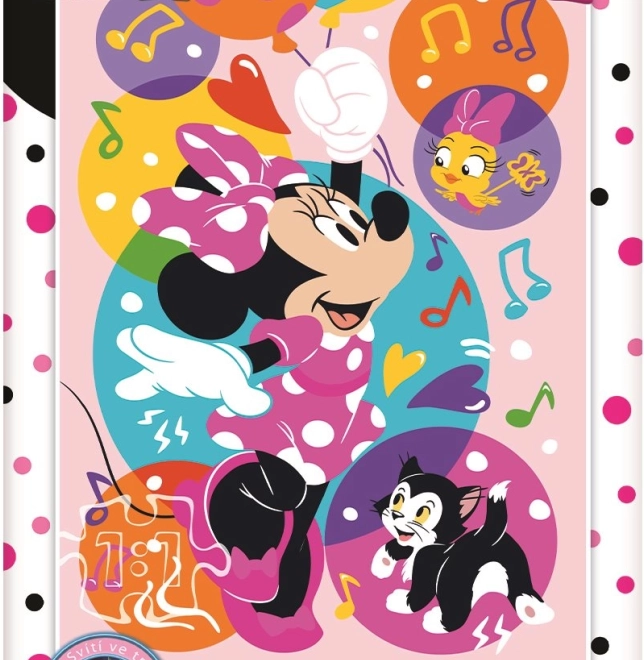 Puzzle cu efect neon luminat Minnie și Baloane 100 XL piese