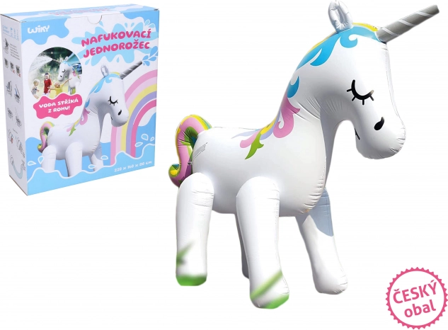 Unicorn gonflabil cu apă pulverizată 220 × 160 × 80 cm – ambalaj în limba cehă