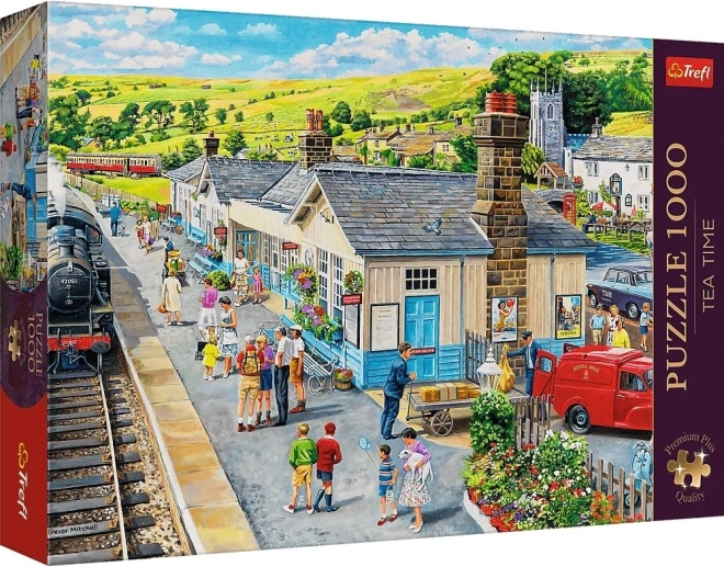 Puzzle Trefl Premium Plus Tea Time – gară feroviară 1000 piese