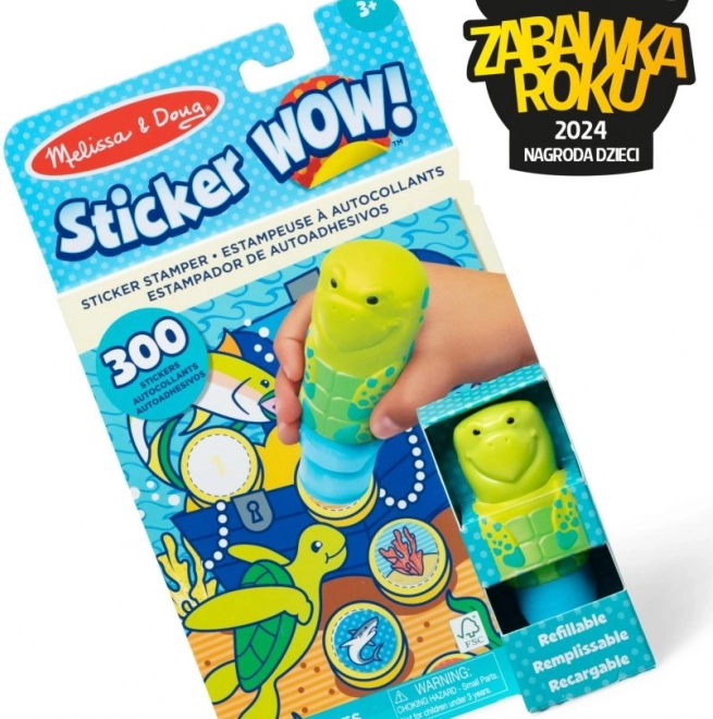 Sticker Wow - Carte și ștampilă cu autocolante - Broasca Țestoasă de Mare