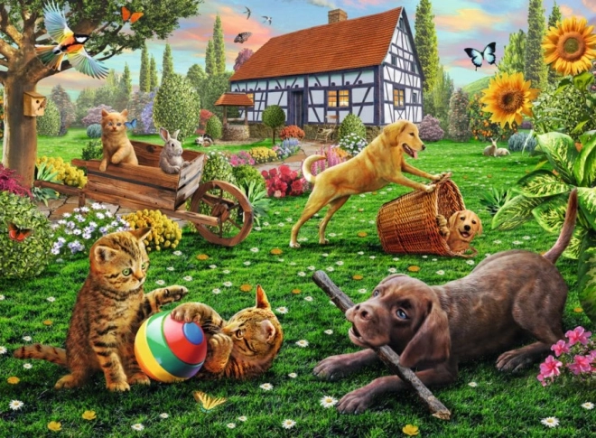 Puzzle Ravensburger Joaca în curte – 200 piese