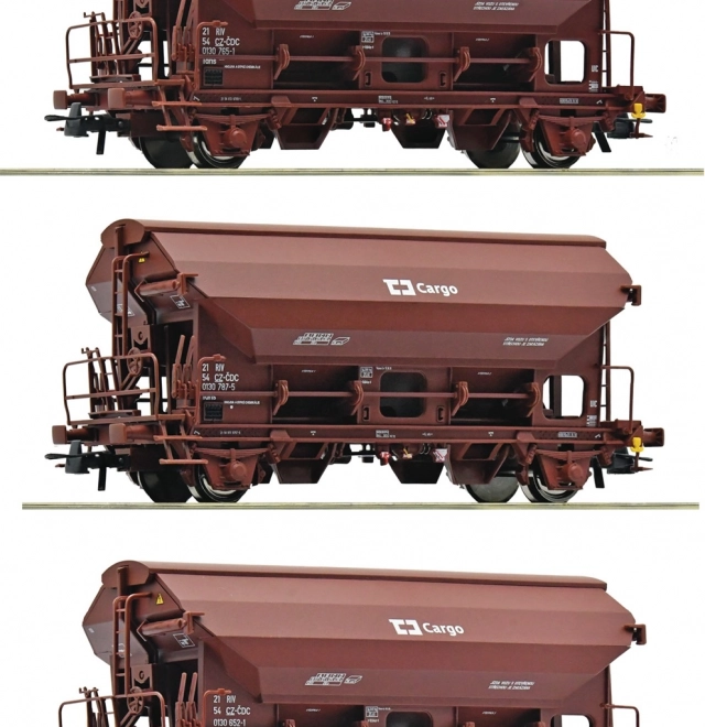 Vagoane basculante cu acoperiș rotativ ČD Cargo set de 3 piese