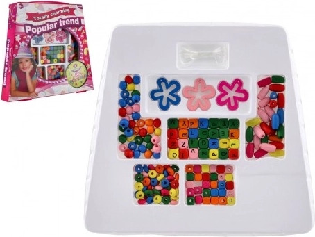 Set creativ de mărgele colorate cu șnur