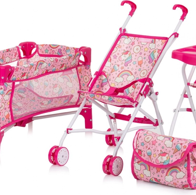 Set pentru păpuși 3-în-1 CHIPOLINO TRIXY UNICORN