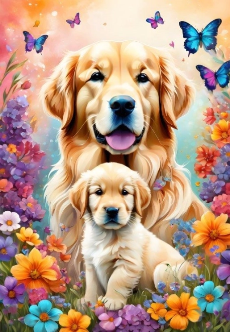 Puzzle dragoste maternă: câini 1000 piese